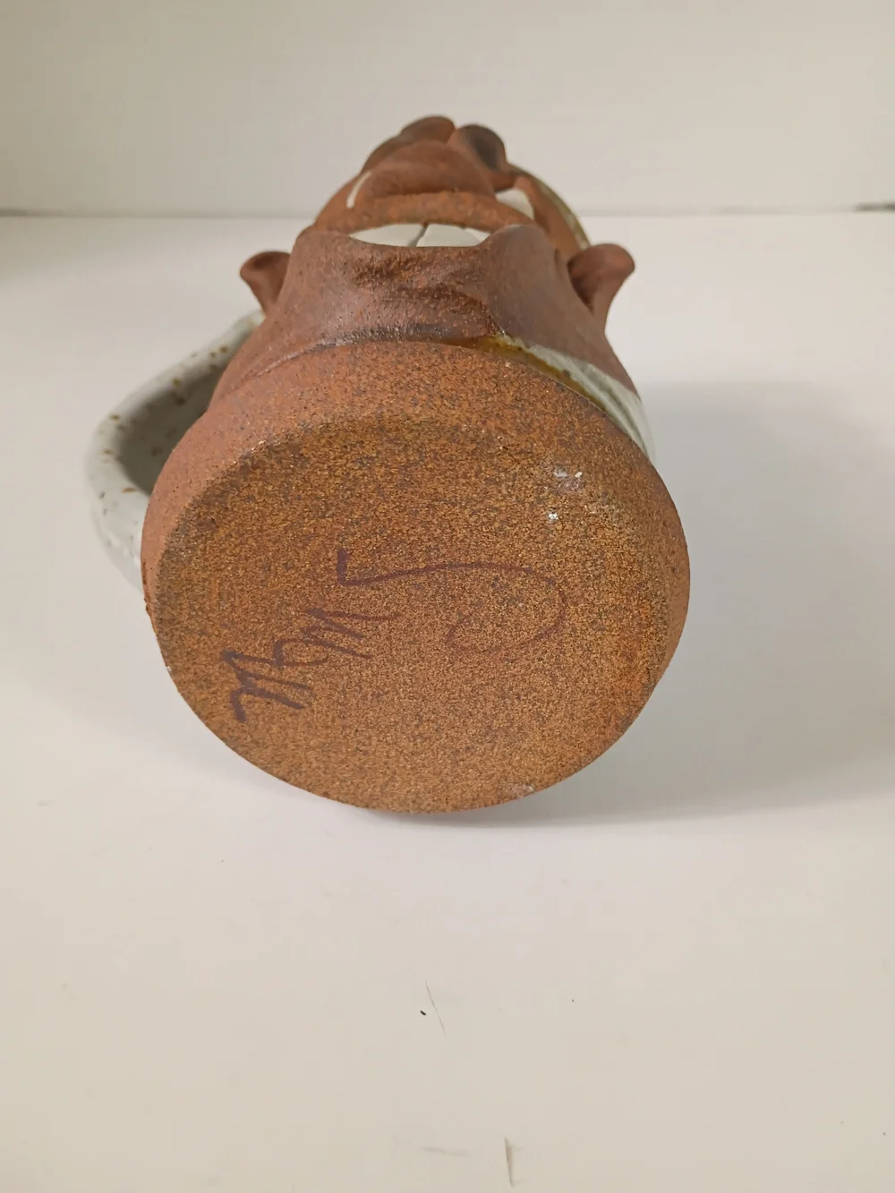 Hand Made pottery-crazy face mug-drunk confused or stoned dude